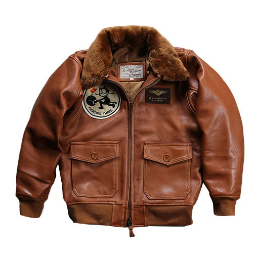 Men's sea and air pilot leather jacket-A03