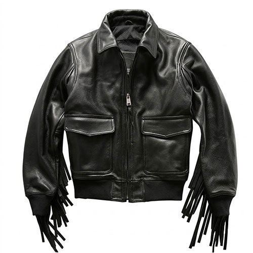 Harley Davidson Tassel Leather Jacket-A59
