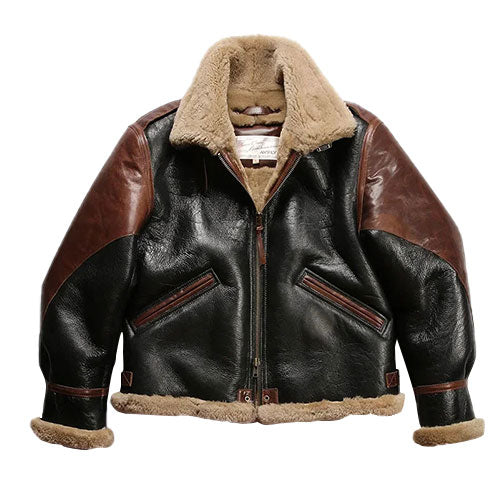Bomber jacket unisex couple style horse leather stitching-A06