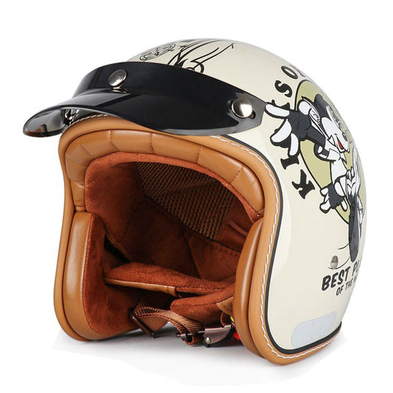 DOT Motorcycle Helmet 3/4 Half Helmet-I17