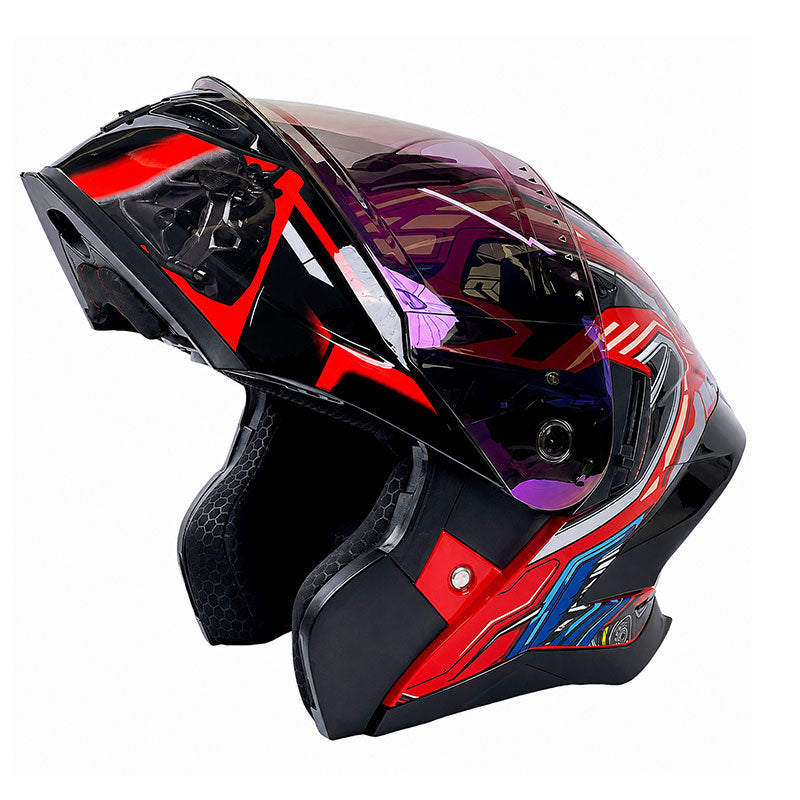 Flip-top motorcycle helmet, dual-lens full-face helmet-I65