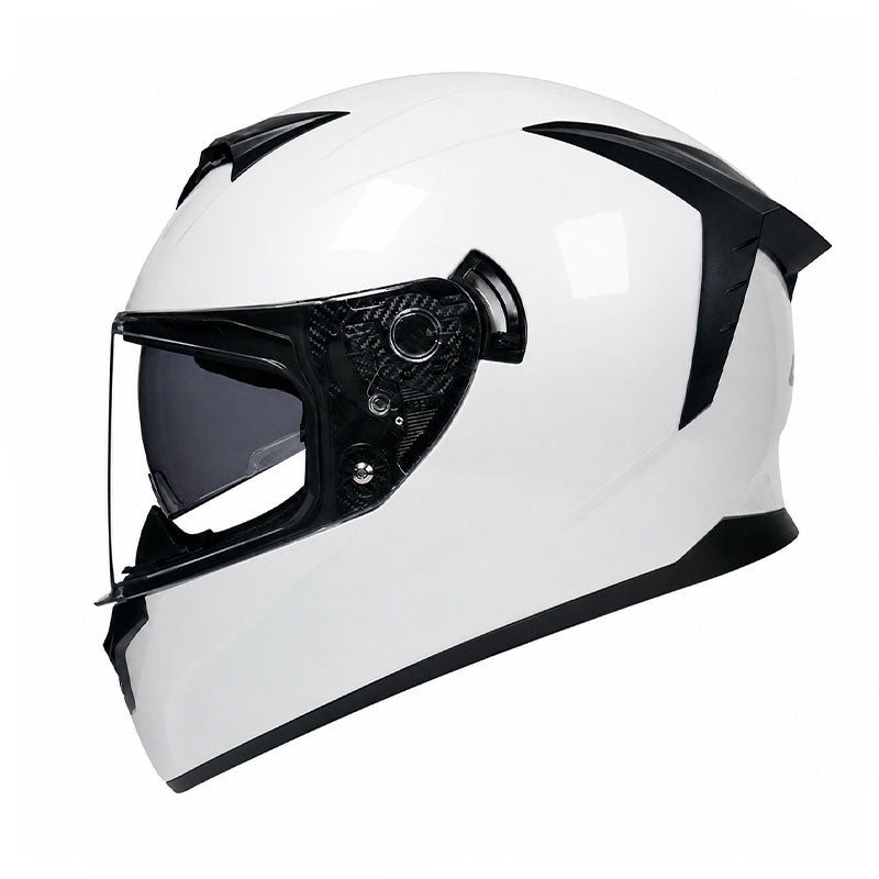 Gold-finish full-face motorcycle helmet with dual visors-I207