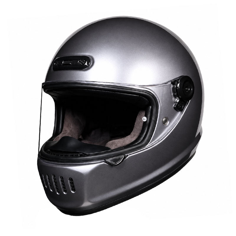 KTVMOTO Retro Full Face Motorcycle Helmet with Clear Visor for Street Riding-I237