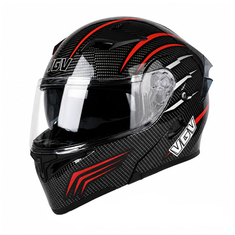 Carbon fiber modular flip-top motorcycle helmet-I47