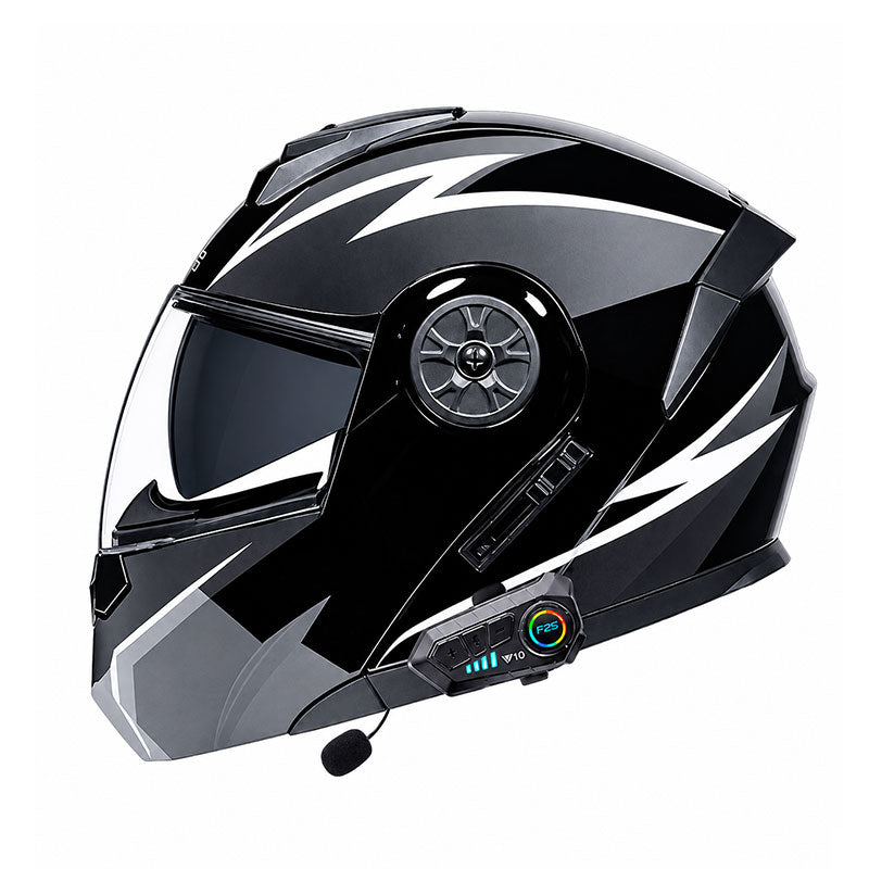 KTVMOTO Dual-Visor Bluetooth Flip-Up Motorcycle Helmet - I232