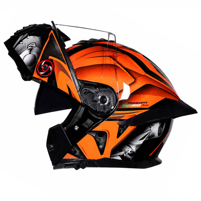 DOT Motorcycle Flip-Up Helmet with Double Mirrors-I180
