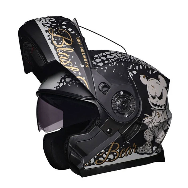 DOT-Certified Dual-Visor Modular Racing Motorcycle Helmet-I214