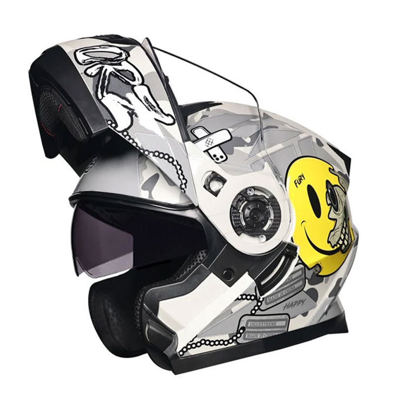 DOT-Certified Dual-Visor Modular Motorcycle Helmet-I215