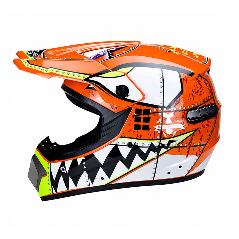 KTVMOTO Graphic Motocross Helmet with Peak Visor for Dirt Bike Riding-I233