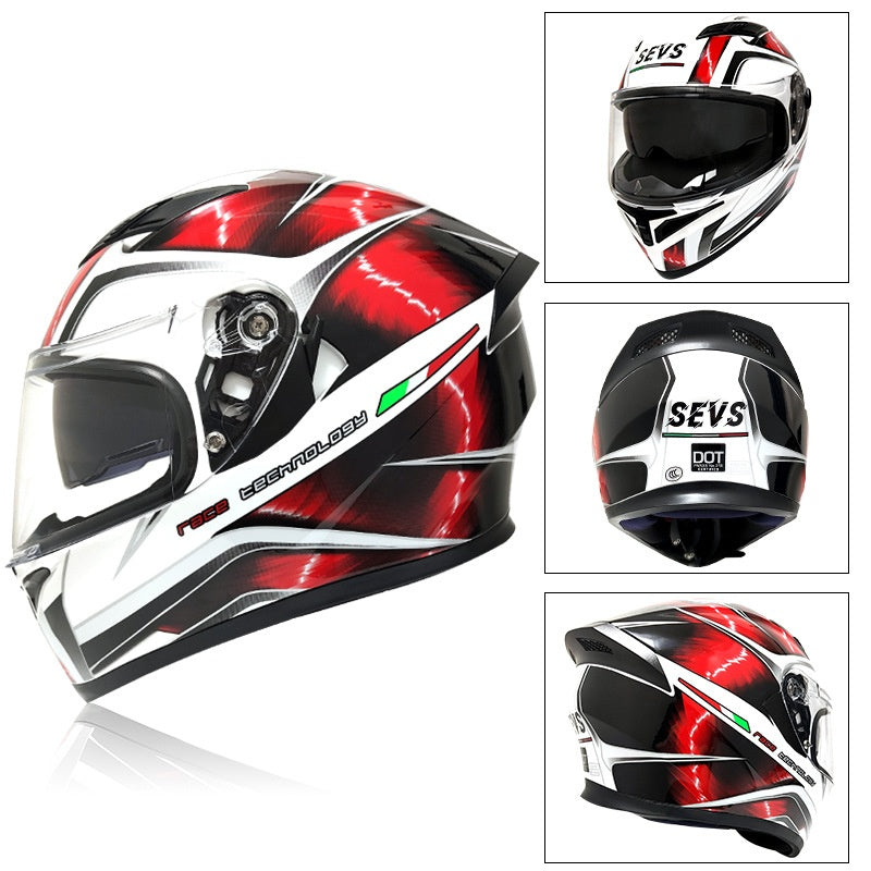 Street Racing Motorcycle Anti-Fog Full-Face Helmet-I106