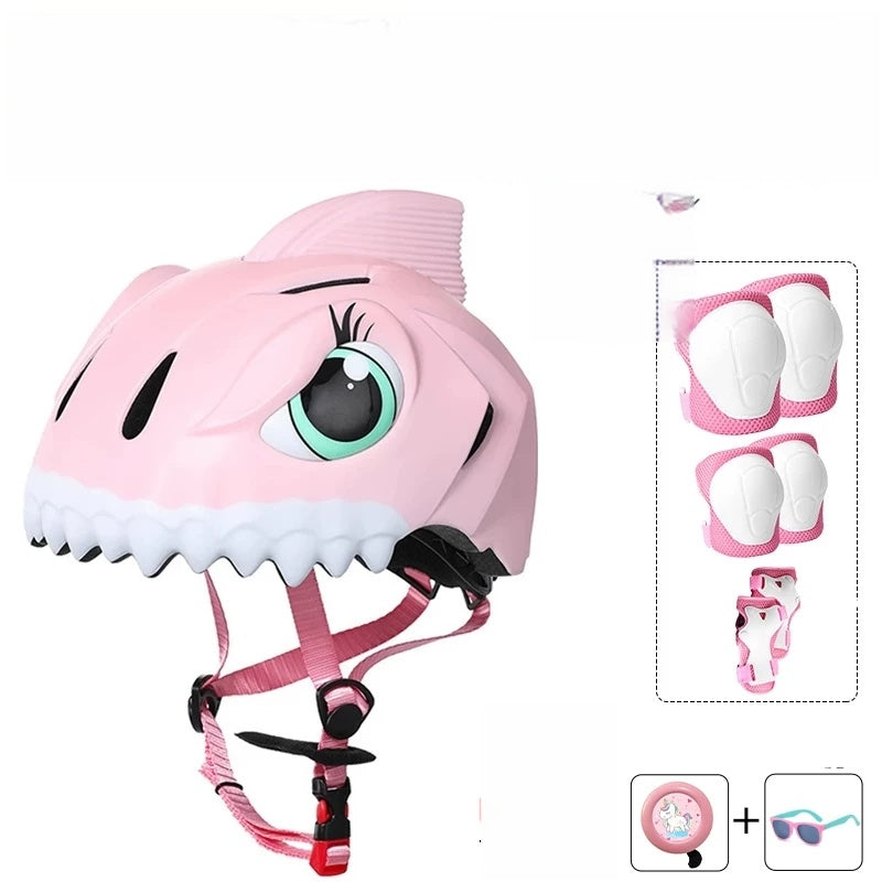 Children's Dinosaur Helmet and Protective Gear Set-I43