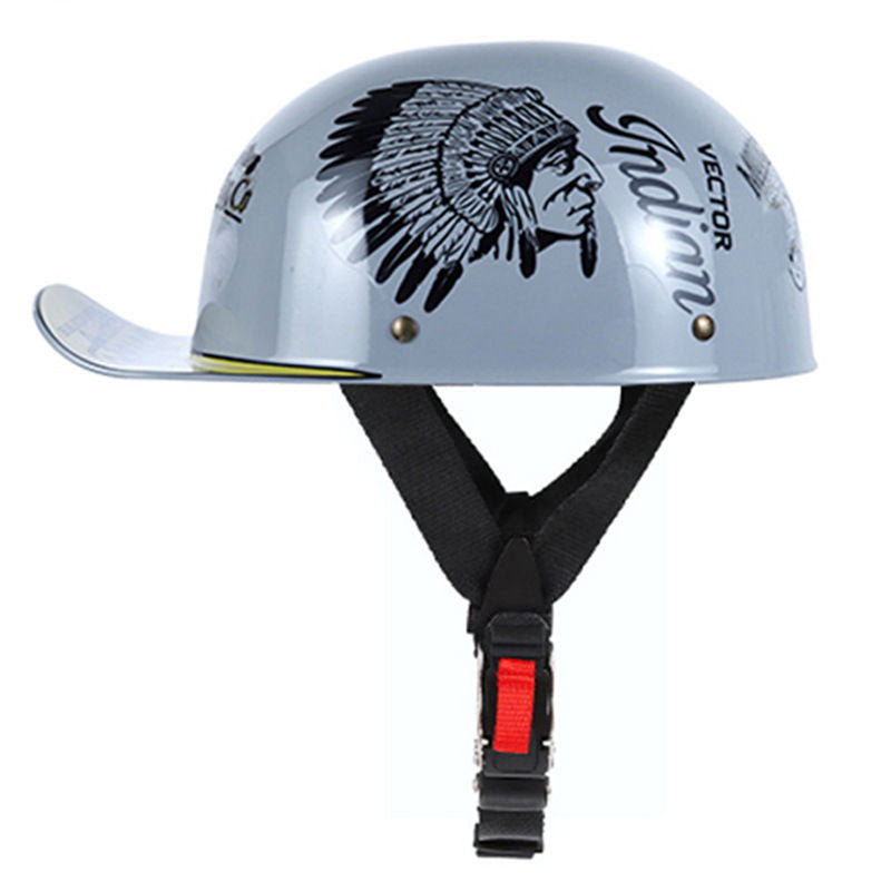 Retro baseball cap, retro motorcycle half helmet-I14