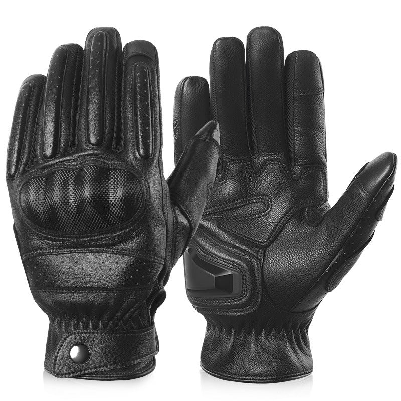 Genuine leather touchscreen non-slip motorcycle gloves-G57