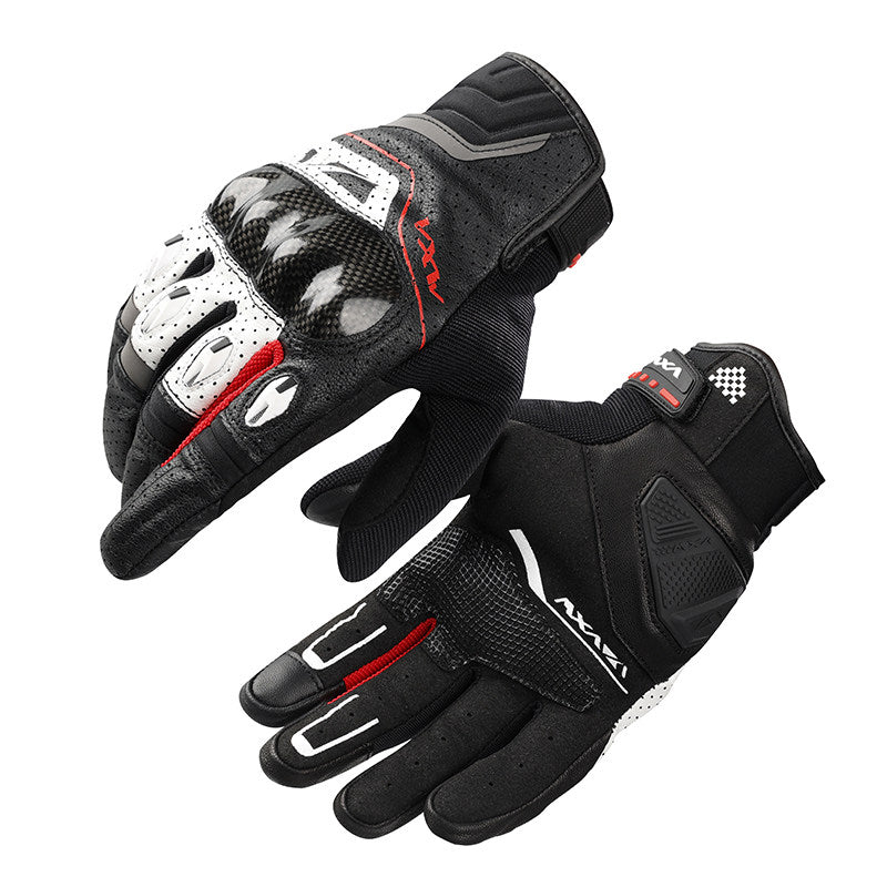 Motorcycle riding gloves made of carbon fiber and sheepskin-G77