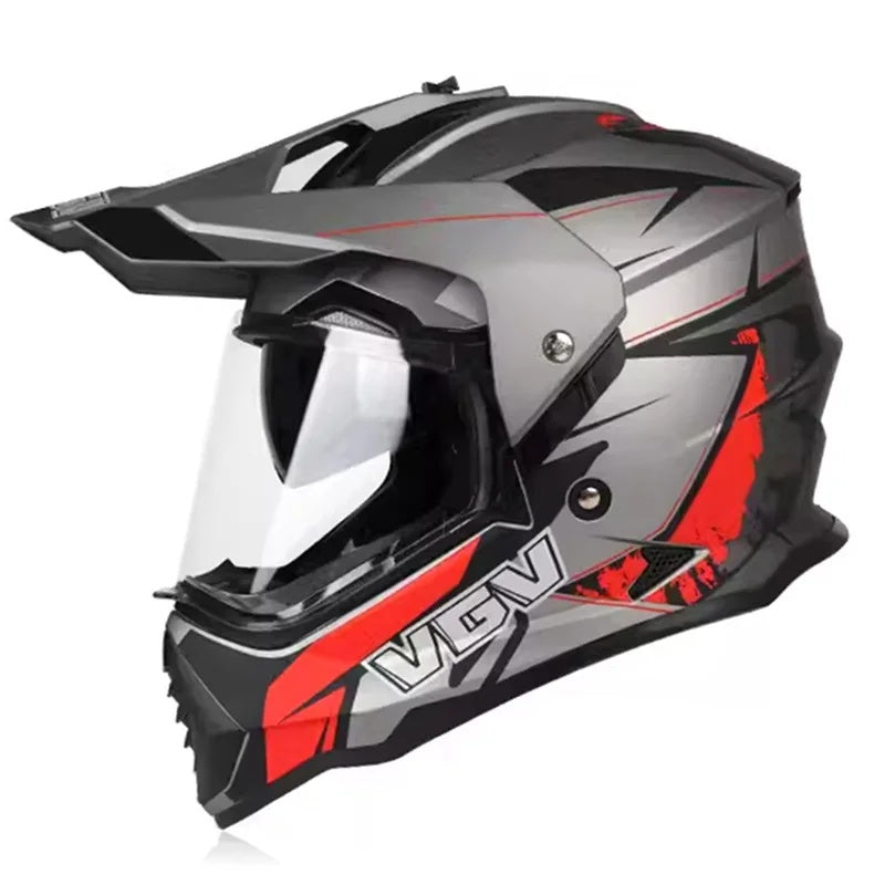 Dual-lens adventure motocross helmet-I63
