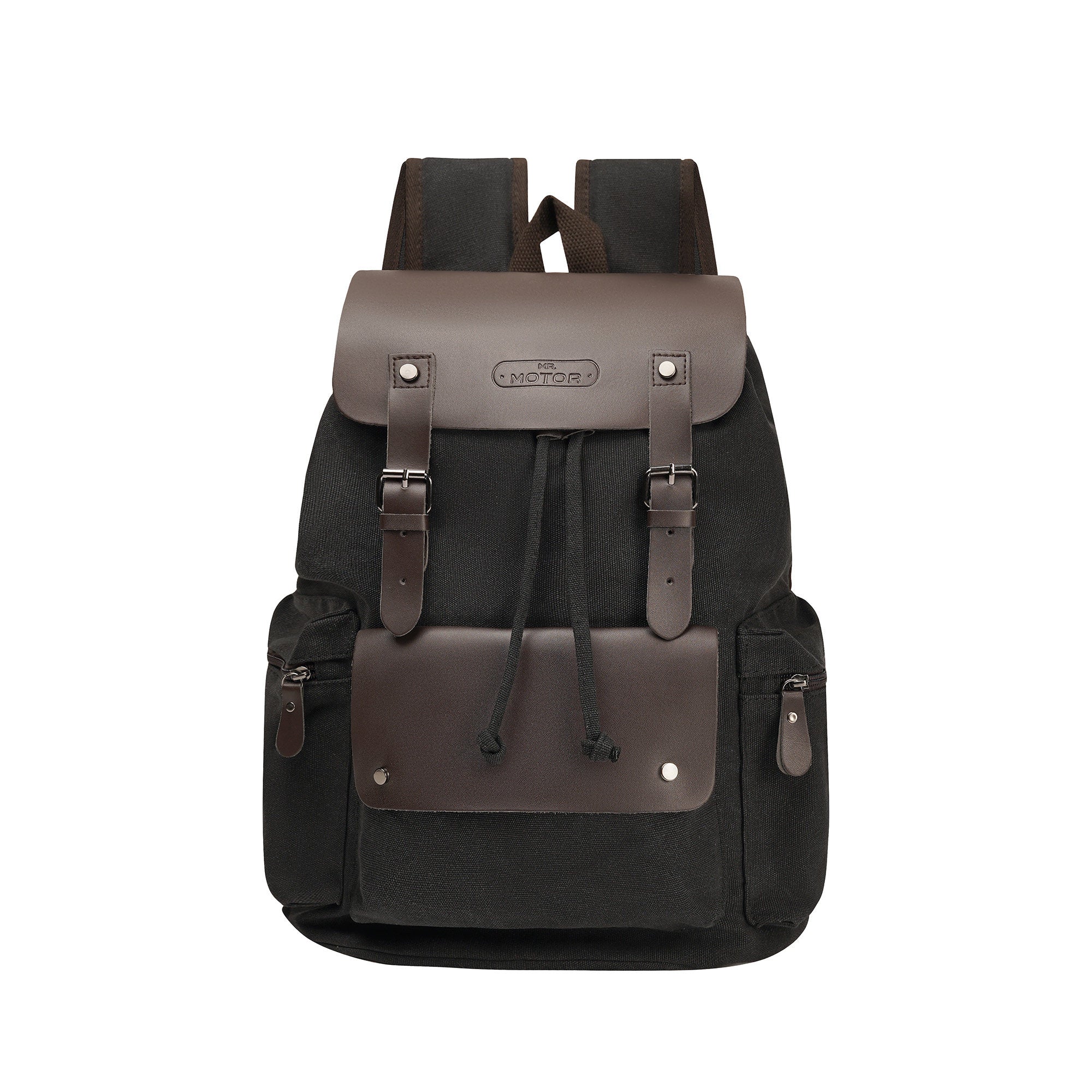 B7 Retro Canvas PU Motorcycle Backpack-B16