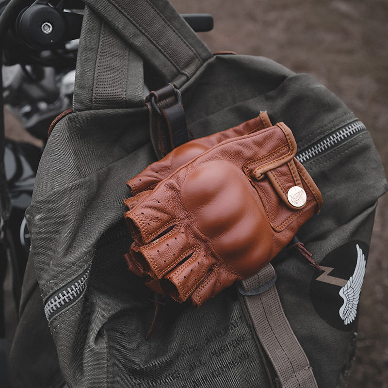 Summer Retro Breathable Fingerless Cycling Gloves-G41