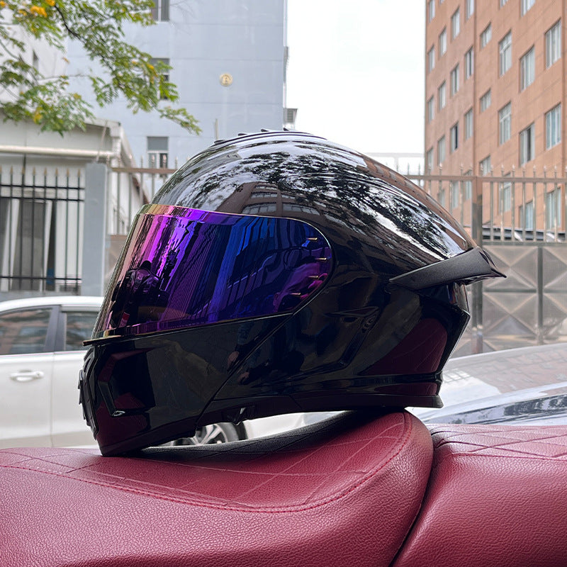 Flip-up helmet dual-lens motorcycle helmet-I174
