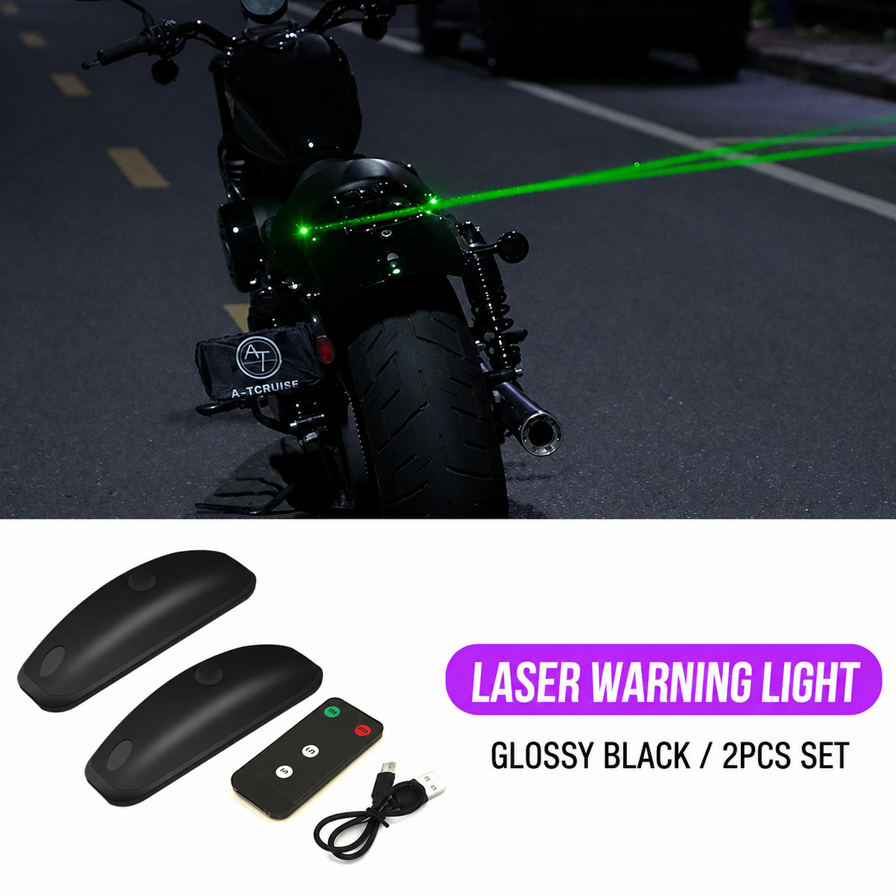 Wireless Motorcycle Laser Tail Light with Warning Strobe Projection-D23