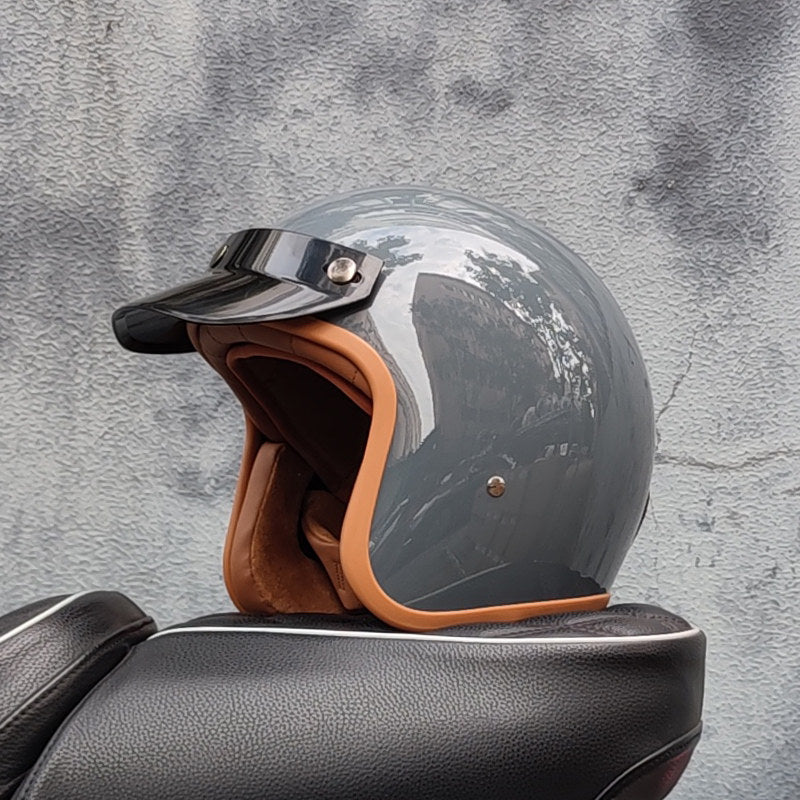 Retro motorcycle open helmet-I20