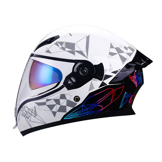 Double-lens pattern full-face motorcycle helmet-I82