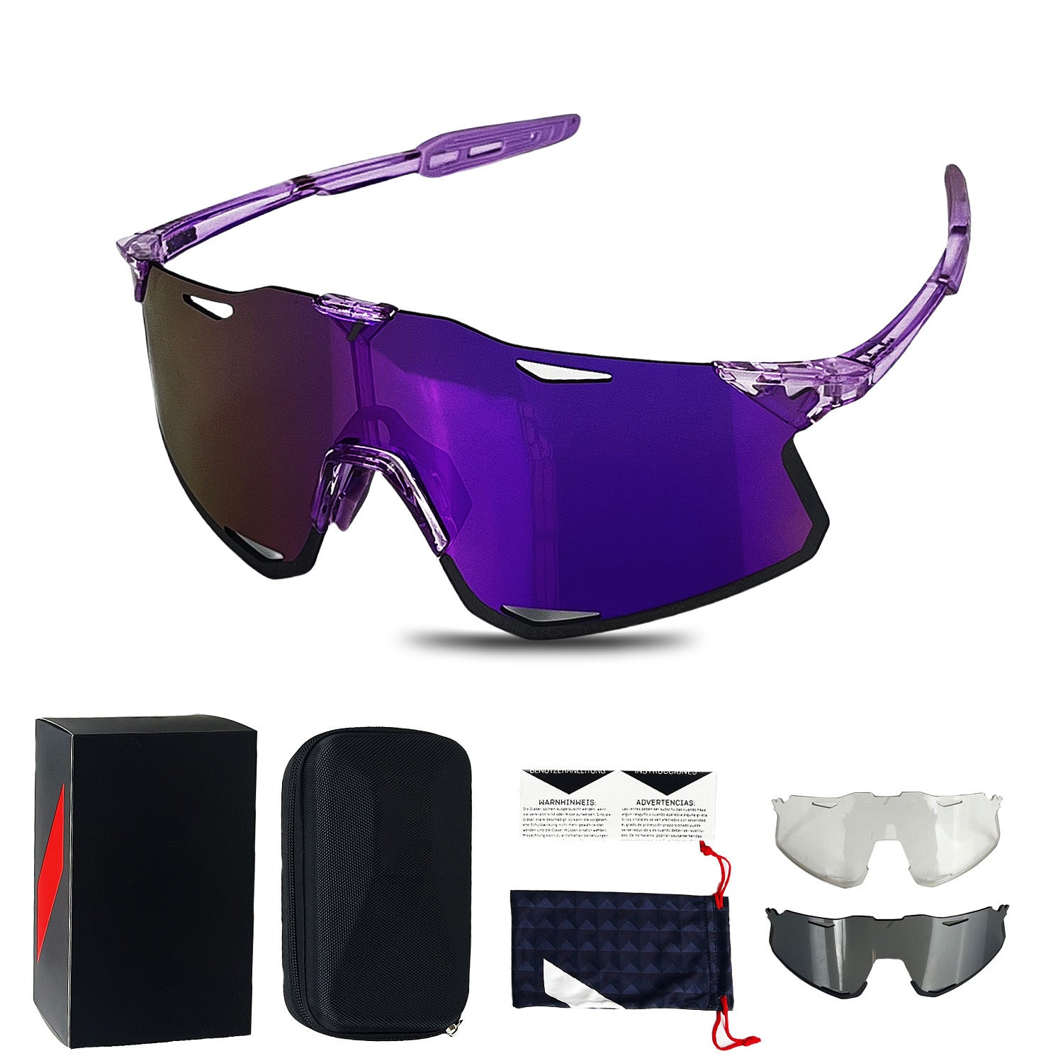 KTVMOTO Motorcycle riding sports goggles with interchangeable lenses set-H62