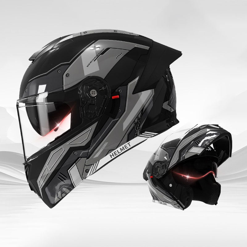 Mech-style modular motorcycle helmet-I118