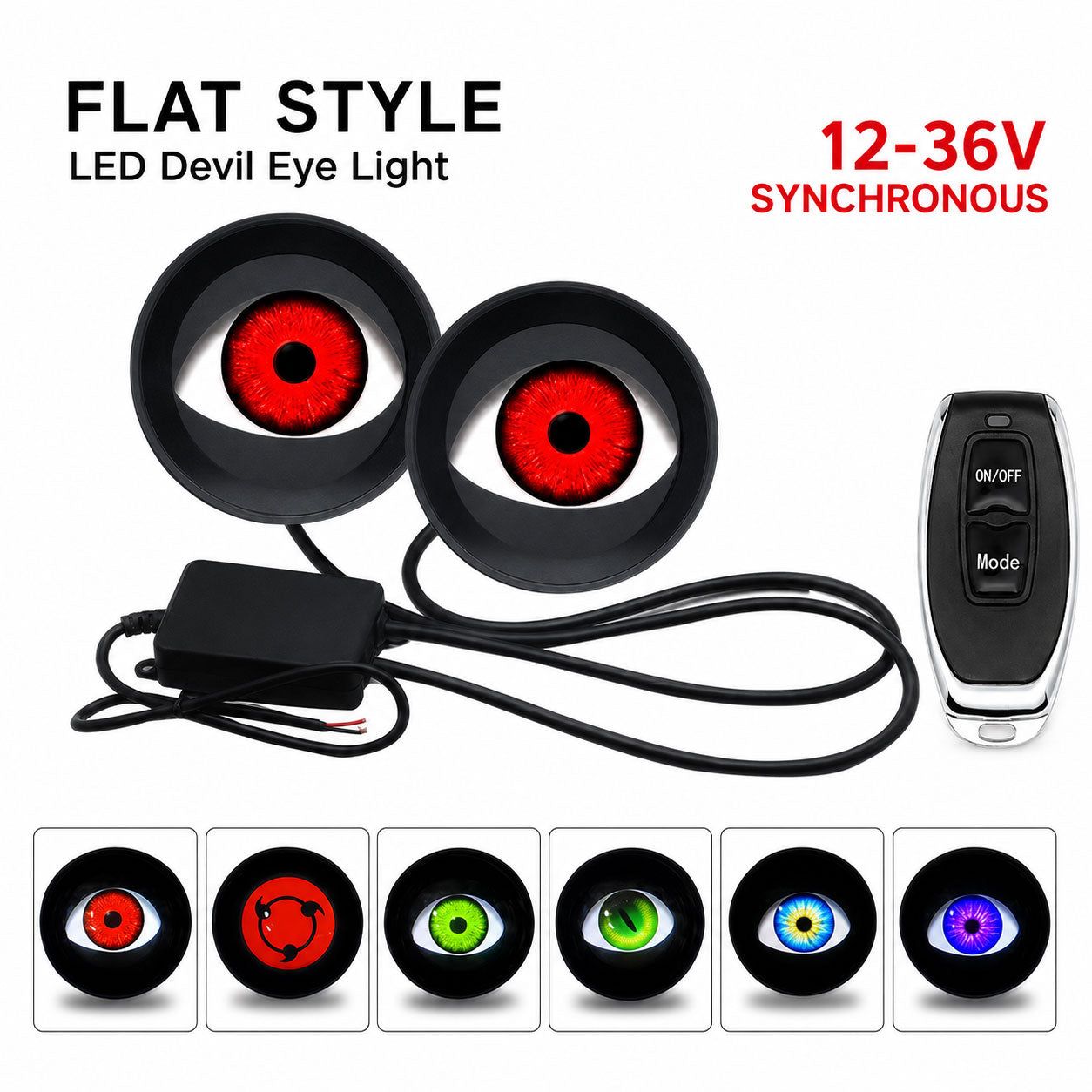 KTVMOTO Motorcycle dynamic big eyes devil eye light-D24