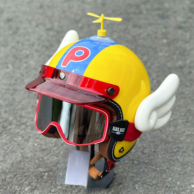 Retro motorcycle helmet three-quarter helmet-I33