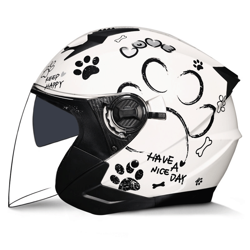 Retro motorcycle all-weather dual-lens helmet-I55