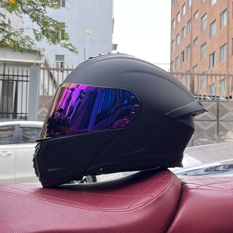 Flip-up helmet dual-lens motorcycle helmet-I174