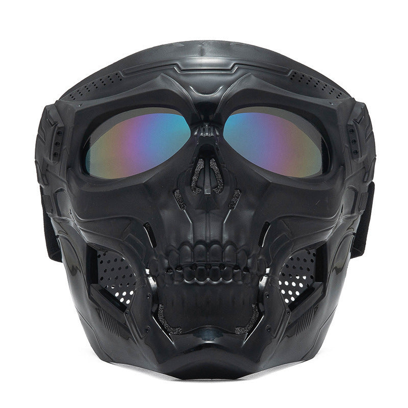 Skull-themed motorcycle riding mask for full face protection-H49