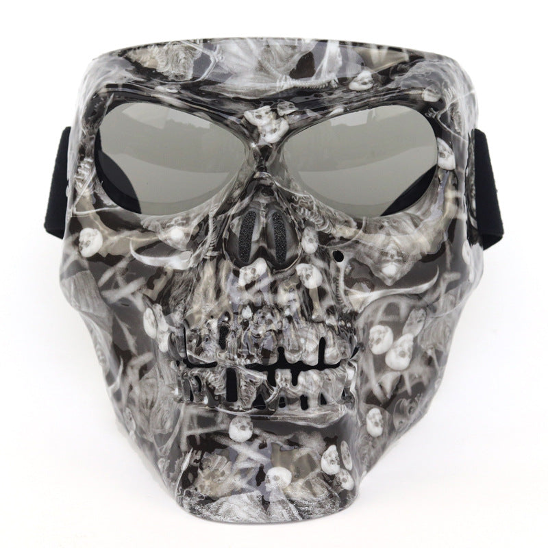 KTVMOTO Motorcycle Skull Graffiti Windproof Face Mask-H80