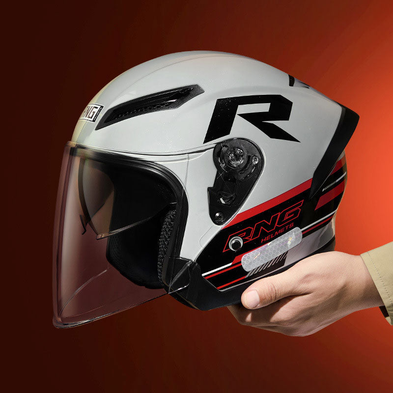Dual-lens open-face motorcycle helmet-I78