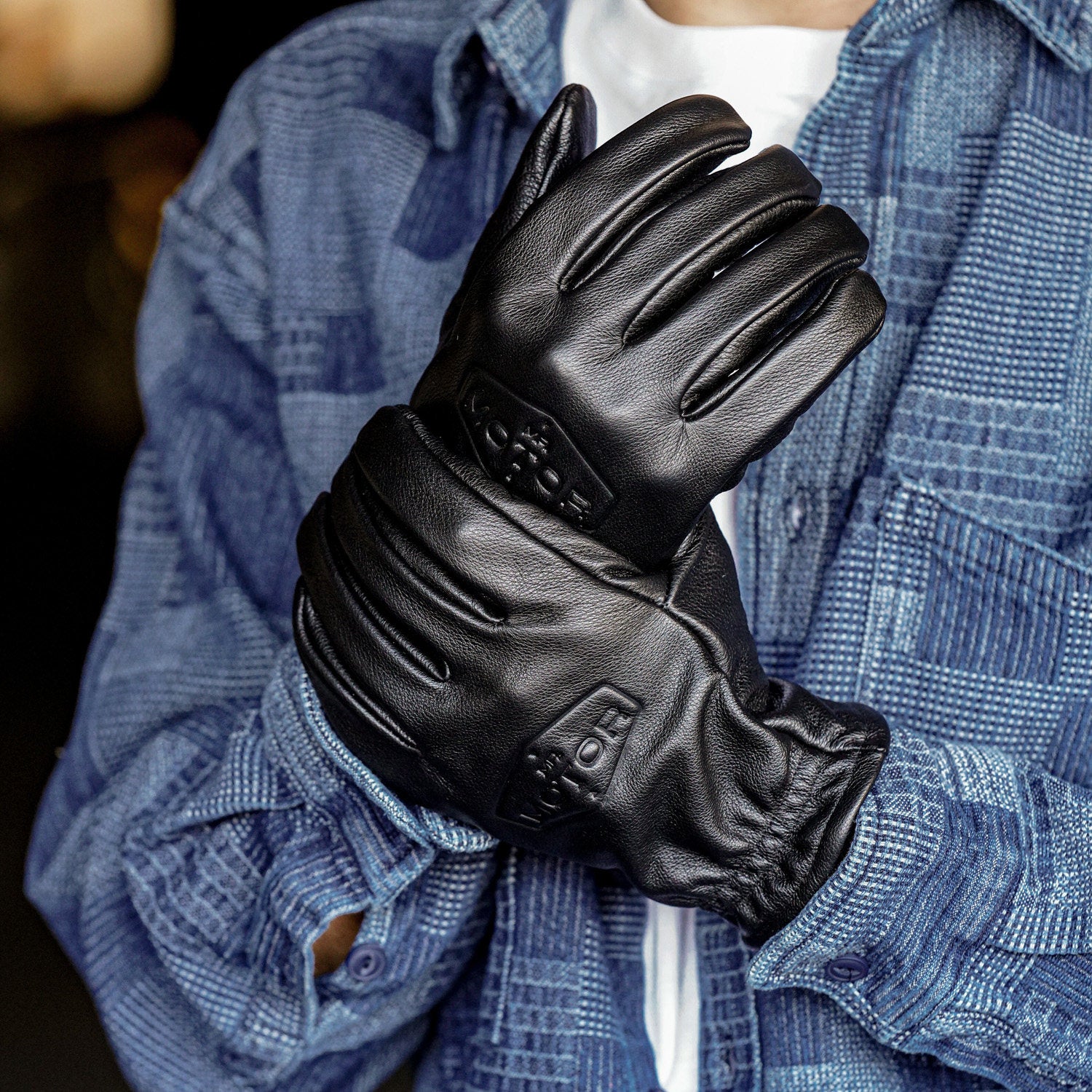 Retro frosted cowhide outdoor cycling gloves-G38