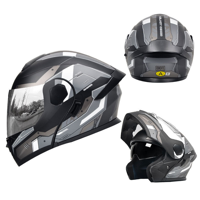 Dual-lens flip-up motorcycle helmet-I95