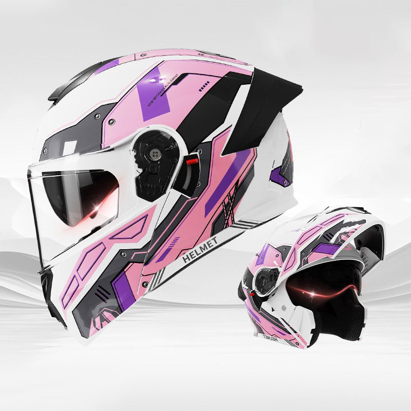 Mech-style modular motorcycle helmet-I118