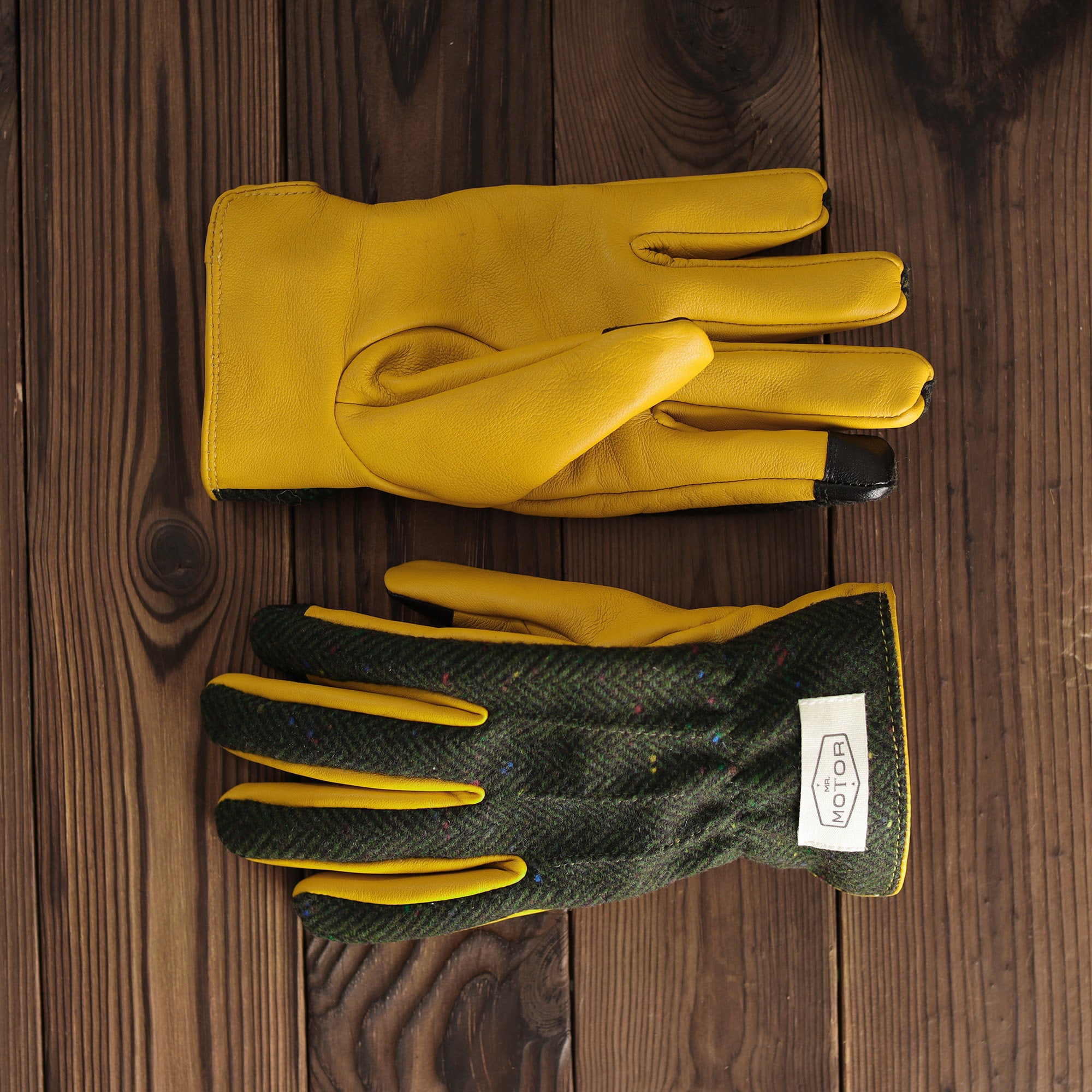 Retro Genuine Leather Patchwork Long Biker Gloves-G51