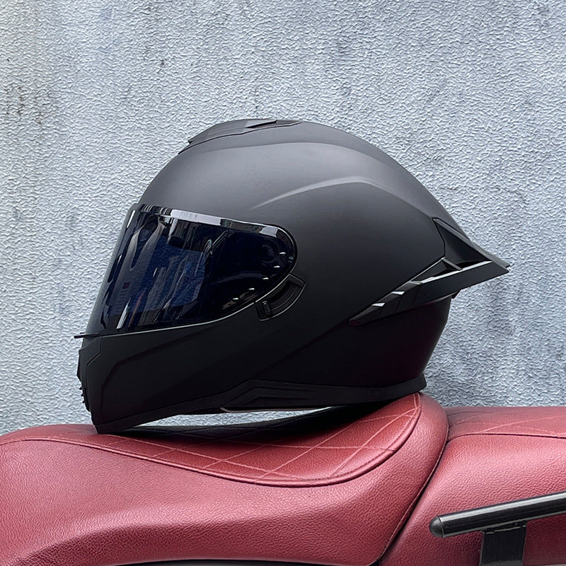 Premium dark tea-tinted dual-visor motorcycle helmet-I195