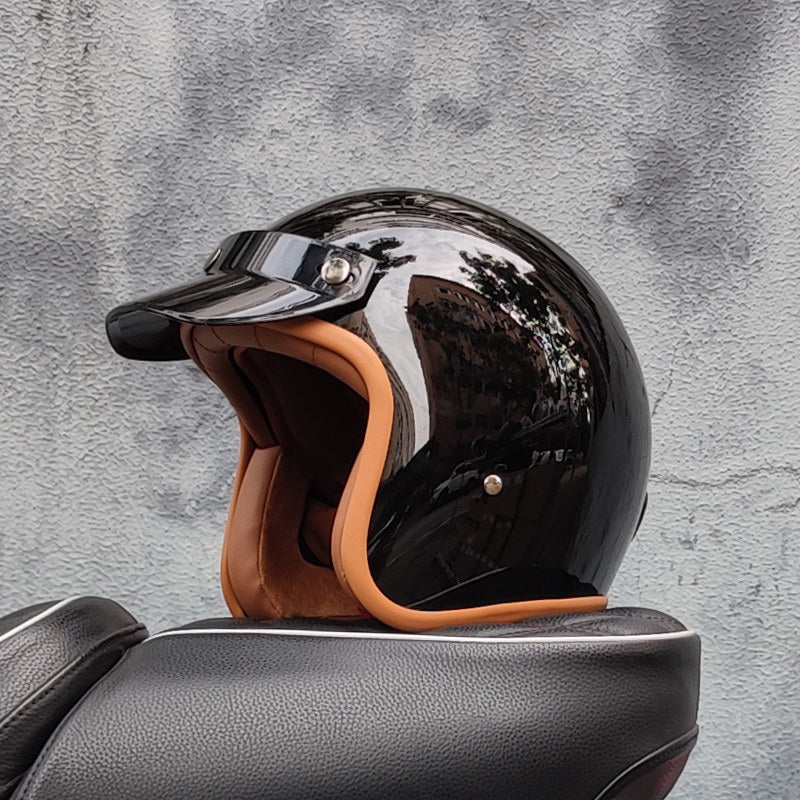 Retro motorcycle open helmet-I20