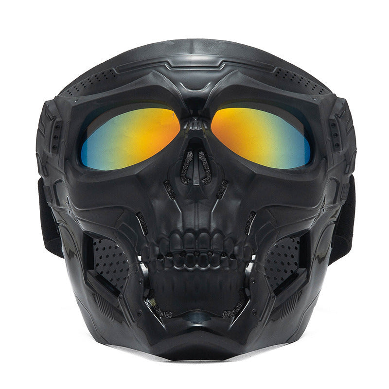 Skull-themed motorcycle riding mask for full face protection-H49