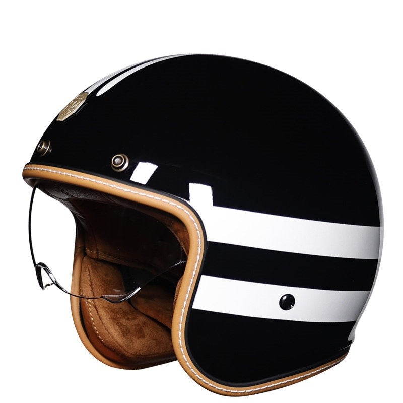 Retro-style open-face motorcycle helmet-I25