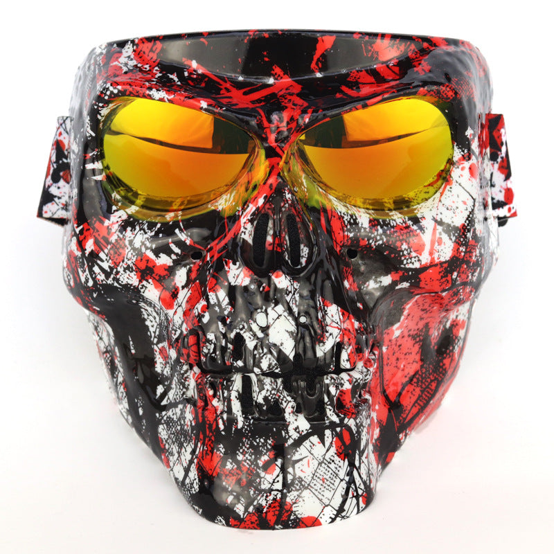 KTVMOTO Motorcycle Skull Graffiti Windproof Face Mask-H80