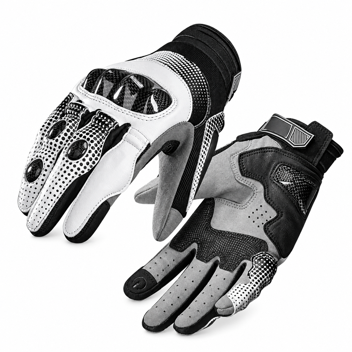 KTVMOTO Carbon Fiber Fingerless Motorcycle Gloves, Anti-Slip-G107