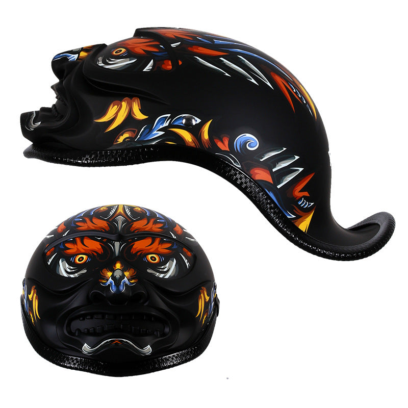 Classic ducktail motorcycle half-helmet Harley style — I41
