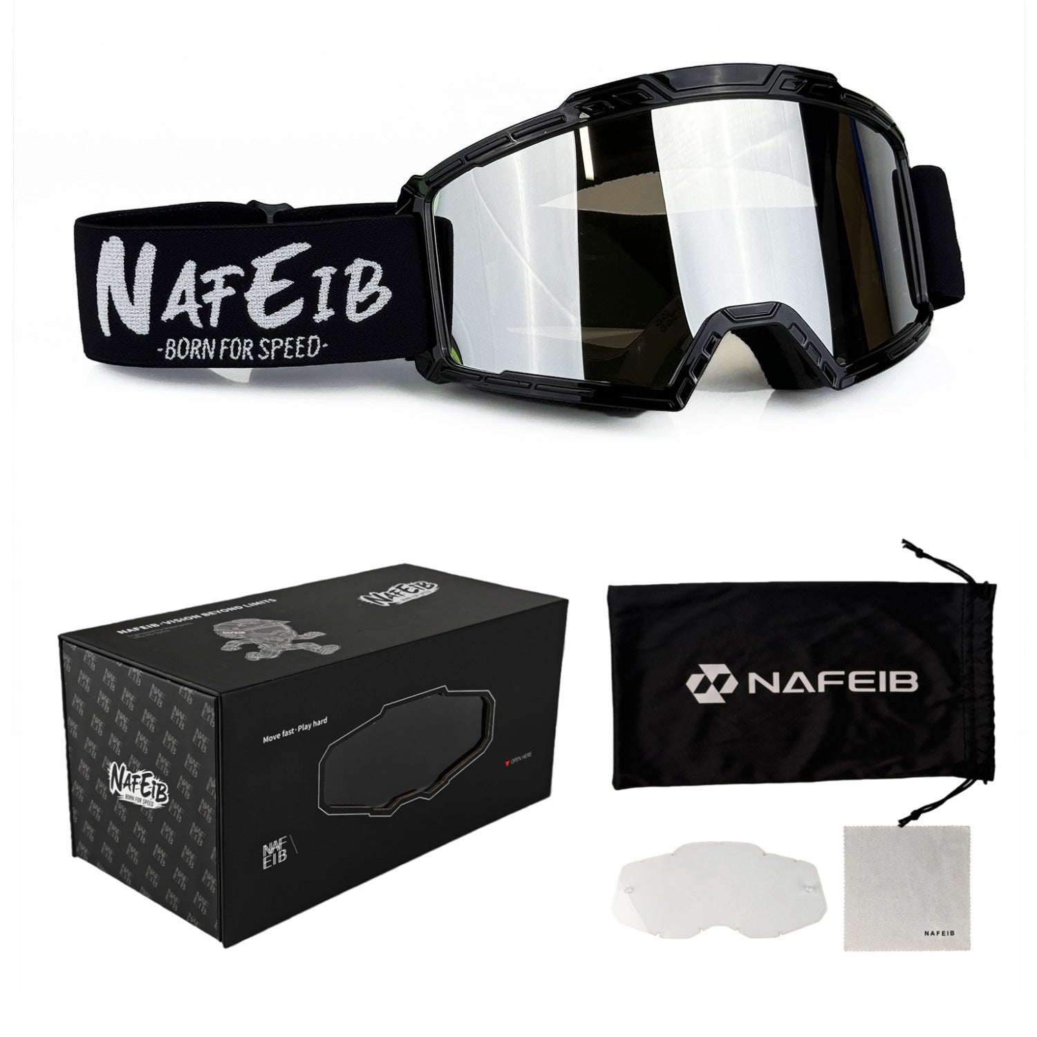 Motorcycle Off-Road Outdoor Protective Glasses Magnetic Case Set-H68