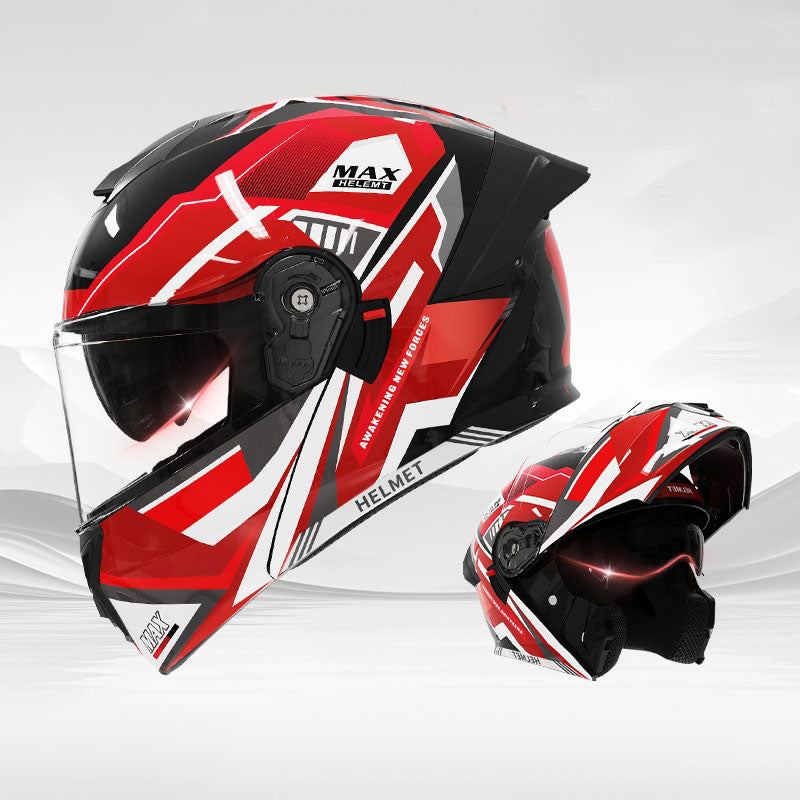 Mech-style modular motorcycle helmet-I118