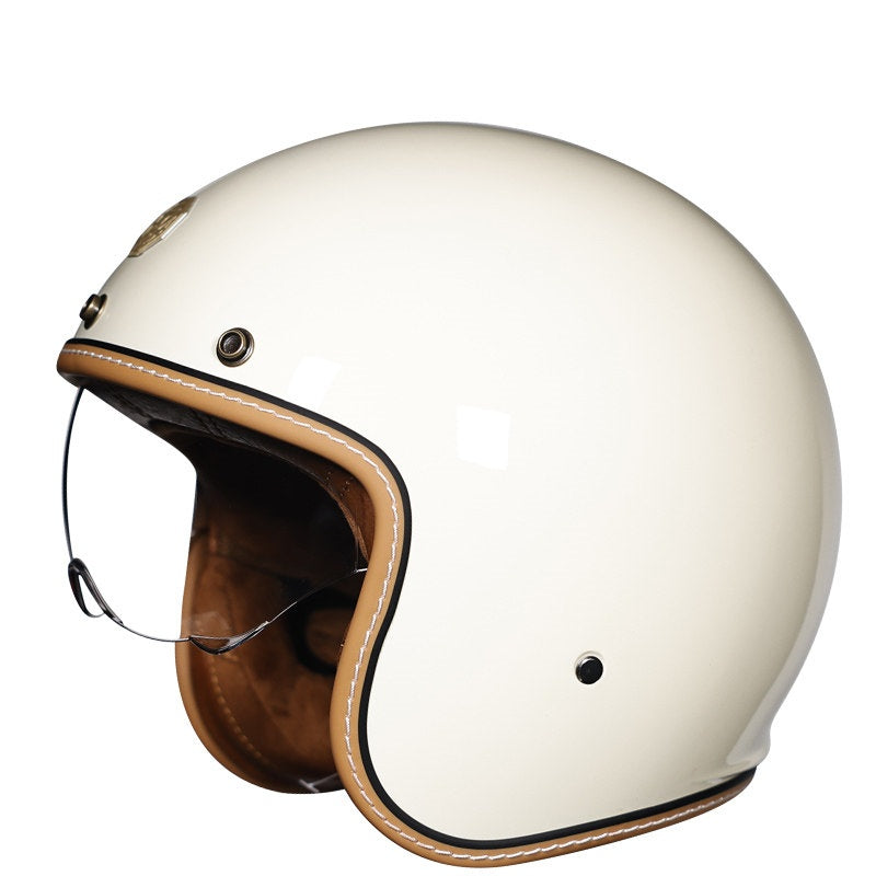 Retro-style open-face motorcycle helmet-I25