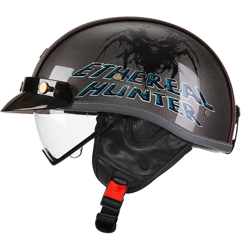 Retro-style cruiser motorcycle helmet-I50