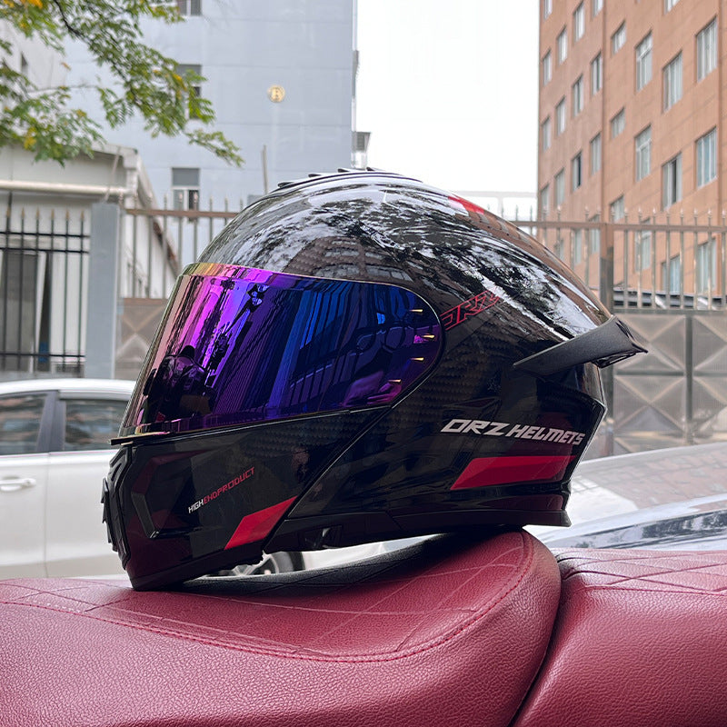 Flip-up helmet dual-lens motorcycle helmet-I174